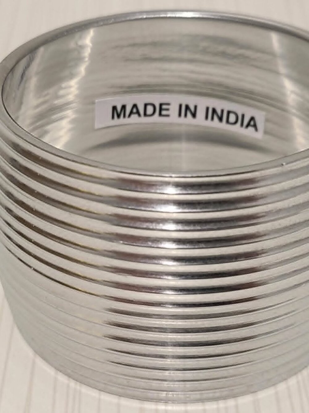Silver Colour Authentic Indian Made Bangle Bracelet Beautiful Solid Construction